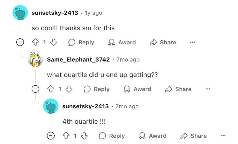 Reddit comment screenshot showing positive feedback about CasperPractice